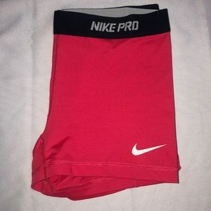 Red Nike Pro Dri-Fit Spandex